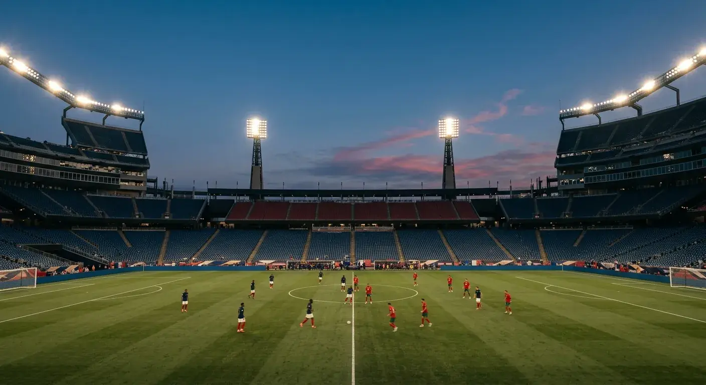 Panorama del Gillette Stadium de Foxborough durante Francia-Marruecos en cuartos del Mundial 2026