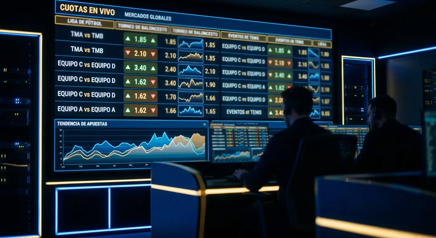Pantalla de cuotas outright del Mundial 2026 con las selecciones favoritas y sus precios decimales