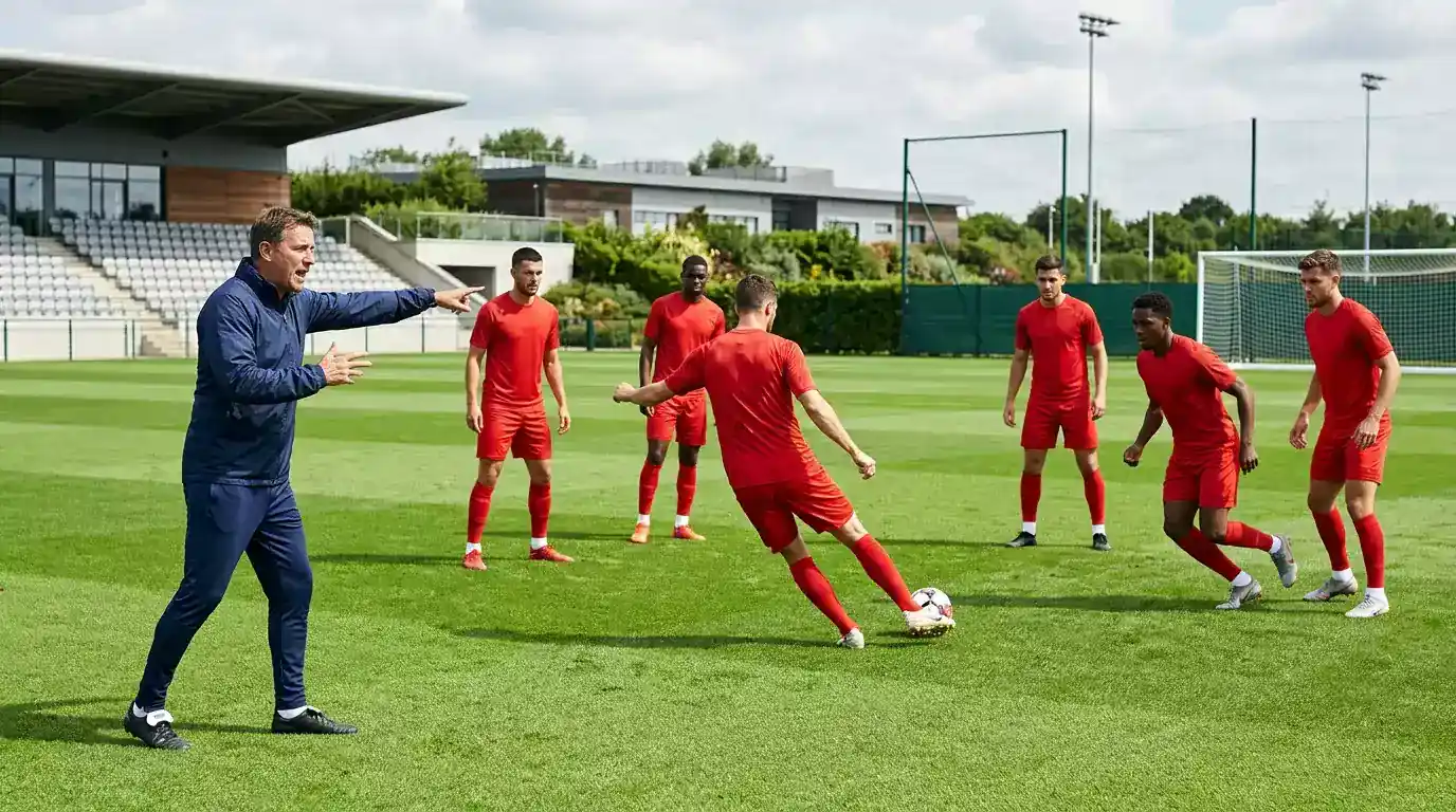 Jugadores de la selección española de fútbol en formación táctica durante un entrenamiento del Mundial 2026