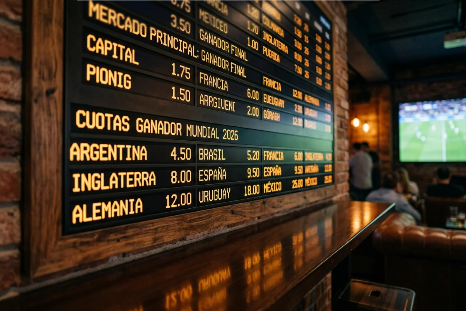 Cuotas al ganador del Mundial 2026 con análisis del mercado de apuestas